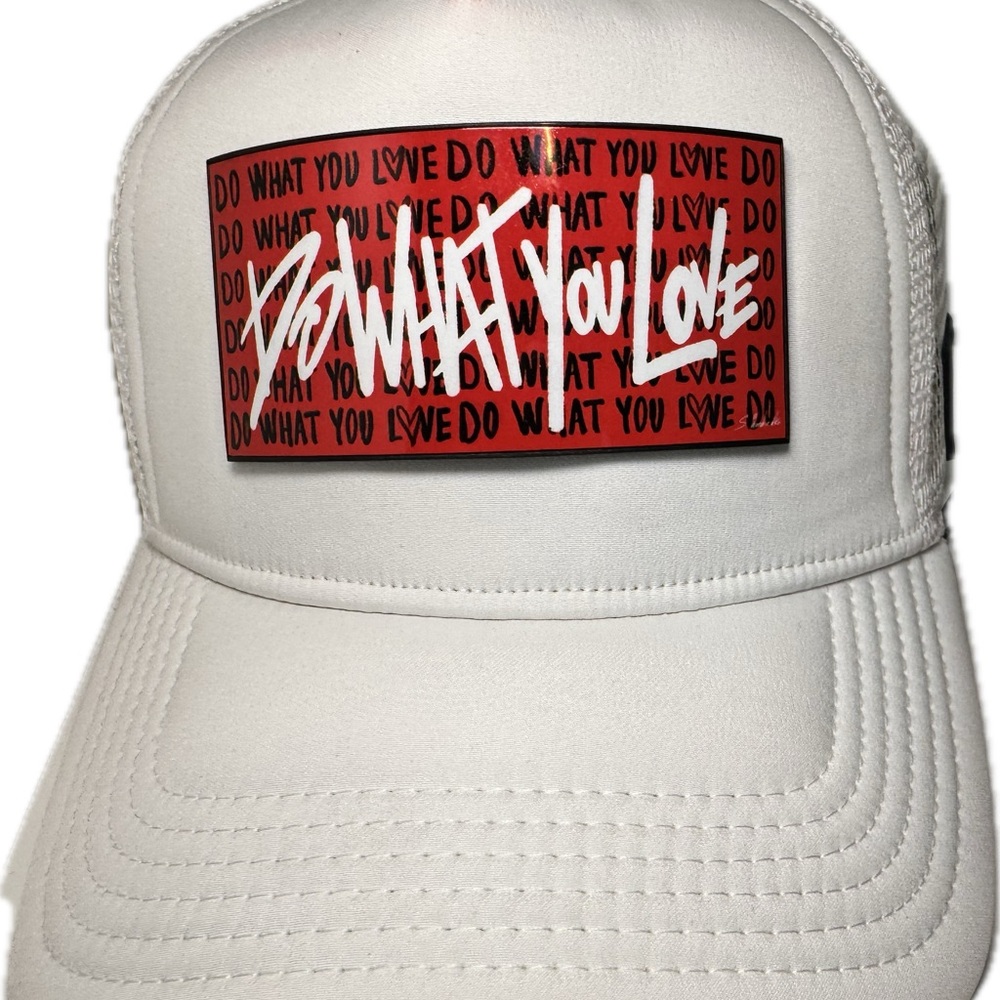 PARTCH BRAND NEW - White Trucker with Do What You Love Design Changeable Patch